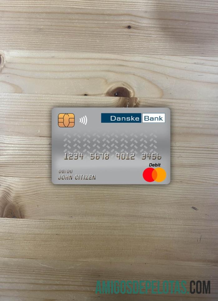 Cartão de débito Dinamarca Danske Bank Mastercard com foto na frente baixar para verificação